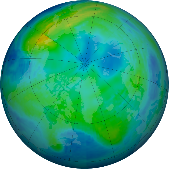 Arctic ozone map for 02 November 1994